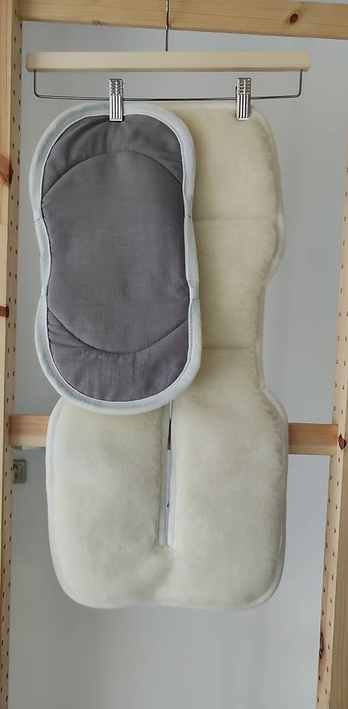 Detský textil - VLNIENKA Vložka proti poteniu do autosedačky Cybex Sirona 100% Merino top super wash Natural 100% lan šedý - 18107305_