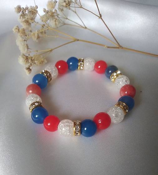 Náramky - Detský náramok jadeit a krištáľ - 18108338_