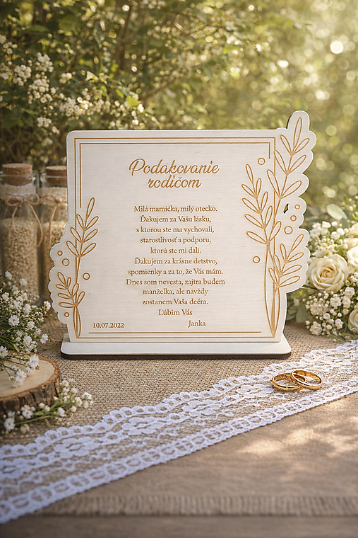 Darčeky pre svadobčanov - Poďakovanie rodičom - 18106998_