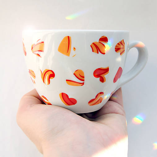 Nádoby - Hrnek Valentýn "srdcovka" porcelánový - 18106378_