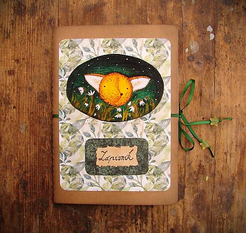 Papiernictvo - zápisník + nálepky: PUPO a snežienky - 18108963_