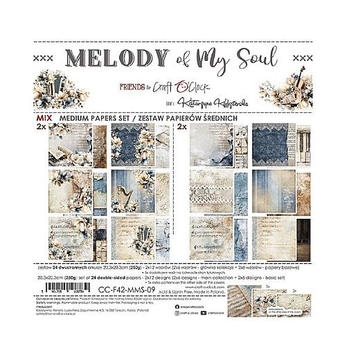 Papier - Scrapbook papier Melody of My Soul 8x8 Mix - 18109722_