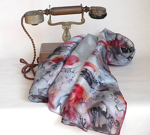 Šatky - Hodvábna šatka Grey. - 18109820_