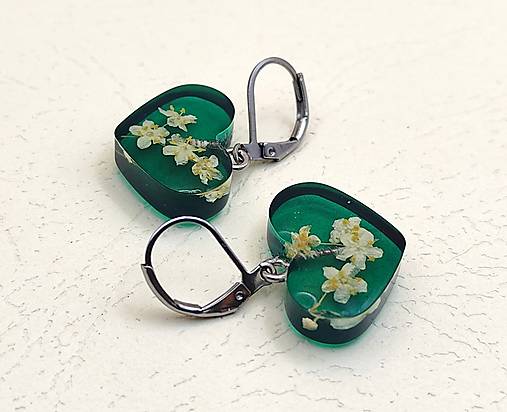 Náušnice - Visiace náušnice – srdiečka s bazou - N5006 - 18109067_