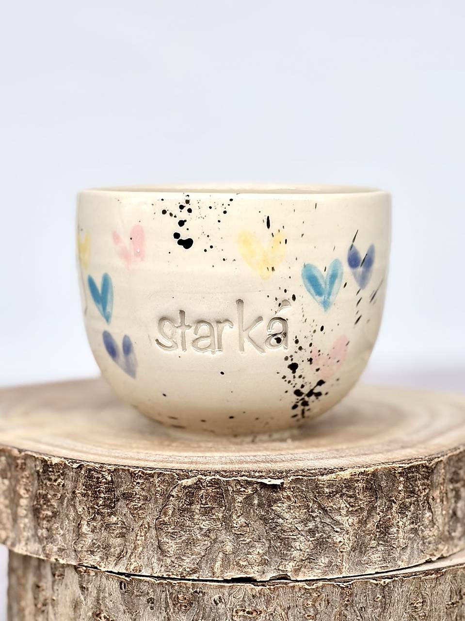 Farebné Srdiečka - pohárik lungo starká (150 ml, bez uška)