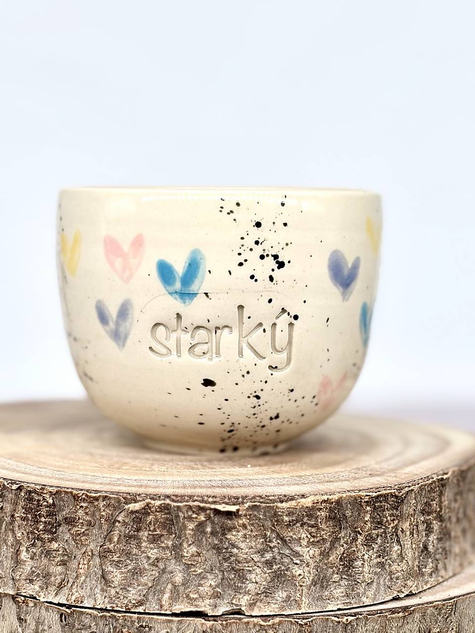 Farebné Srdiečka - pohárik lungo starký (150ml, bez uška)