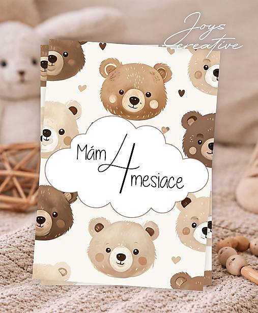 Míľnikové kartičky na fotenie bábätka   (Medvedíky)