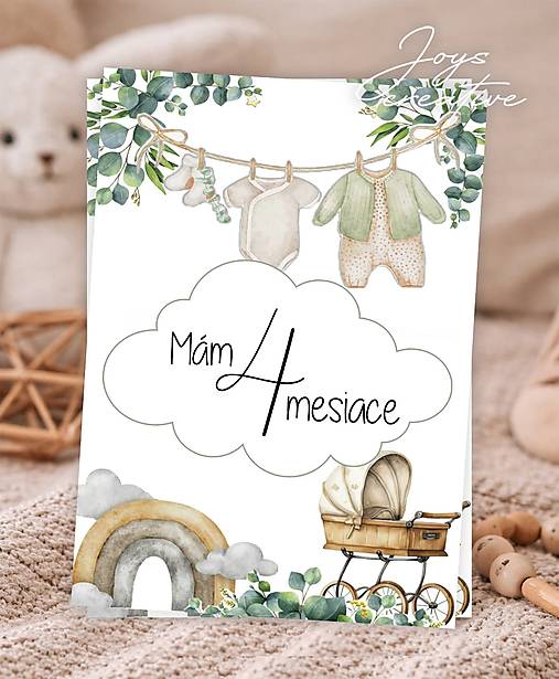 Míľnikové kartičky na fotenie bábätka   (Kočiarik)