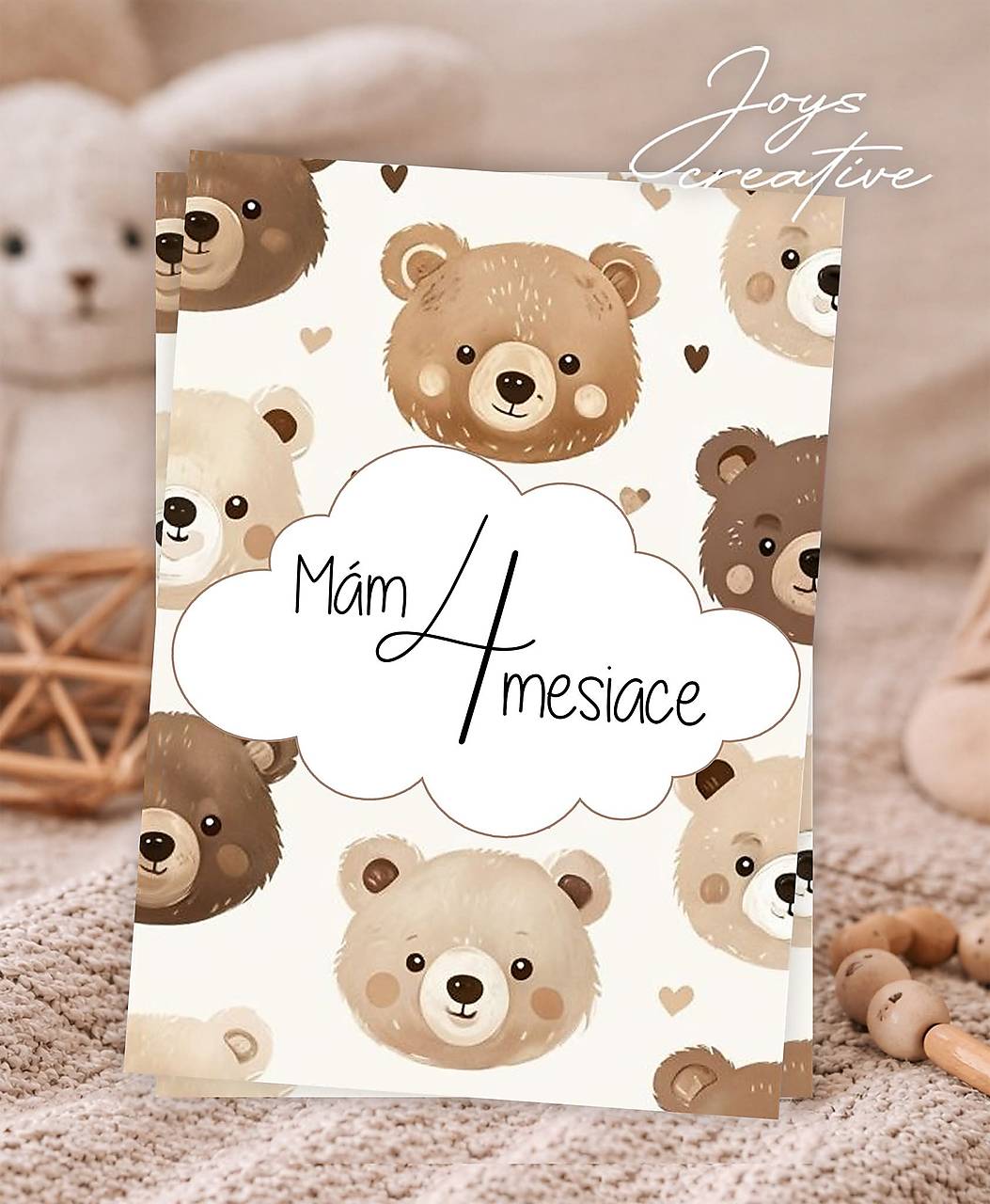 Míľnikové kartičky na fotenie bábätka   (Medvedíky)