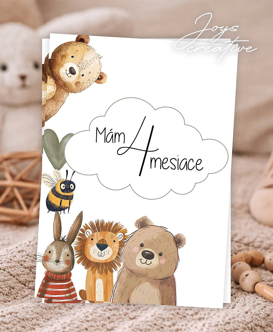 Míľnikové kartičky na fotenie bábätka   (Zvieratká a čmeliak)