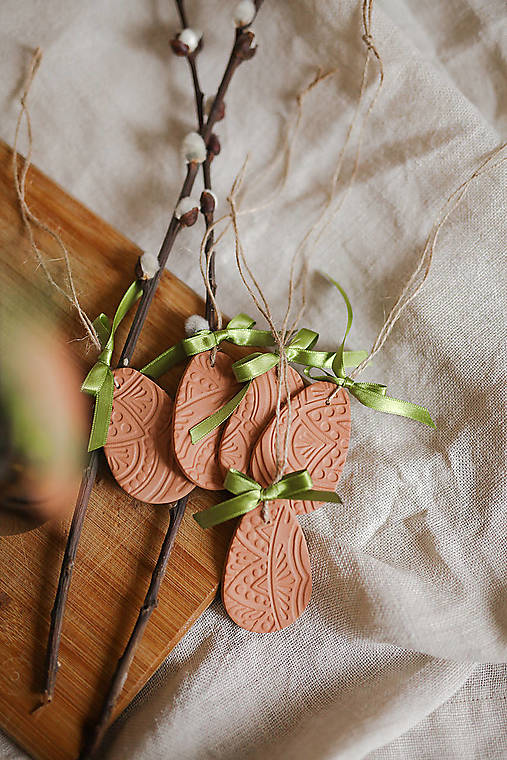 Dekorácie - Hlinené veľkonočné vajíčka - 18109373_