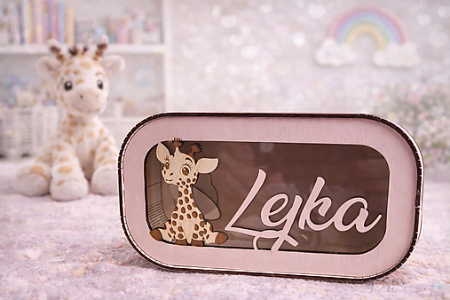 Úložné priestory & Organizácia - Pokladnička Žirafka - personalizovaná s menom a obrázkom - 18111078_