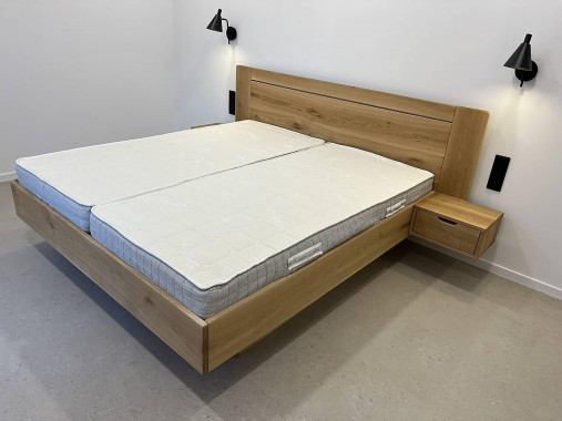 Nábytok - Dubová levitujúca posteľ - 18110352_