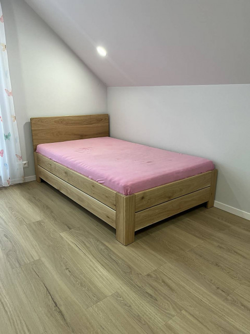 Nábytok - Dubová posteľ 120x200cm - úložný priestor - 18110868_