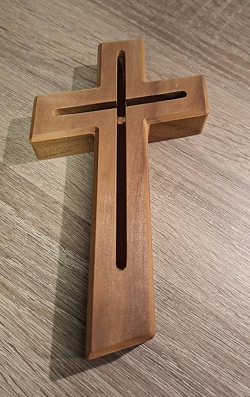 Dekorácie - Drevený krížik - masív - 18110708_