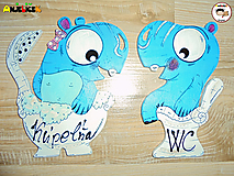 Tabuľky - Menovka na dvere - WC + kúpeľňa - 18111670_