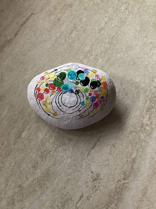 Dekorácie - Maľovaný kameň - BUBLINKOVÝ ABSTRAKT - 18112802_