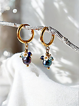  - Vílie pohladenia | Čarovné náušnice pre mamu a dcérku z riečnych perál-modré (Krátke) - 18111321_