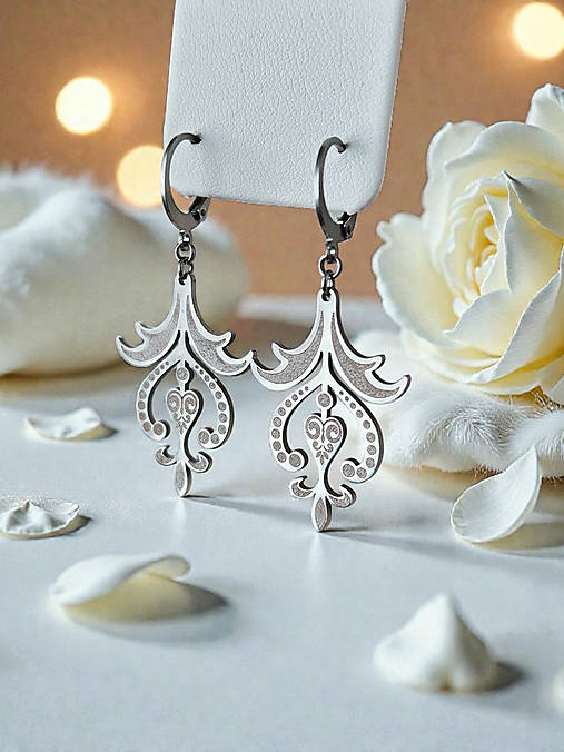 Náušnice - Leonardove tulipány | strieborné náušnice z chirurgickej ocele inšpirované slovenskou ornamentikou - 18111253_