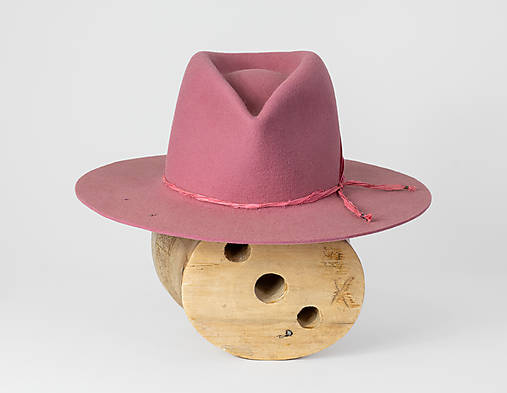 Čiapky, čelenky, klobúky - Plstený fedora klobúk Old Rose - 18113192_