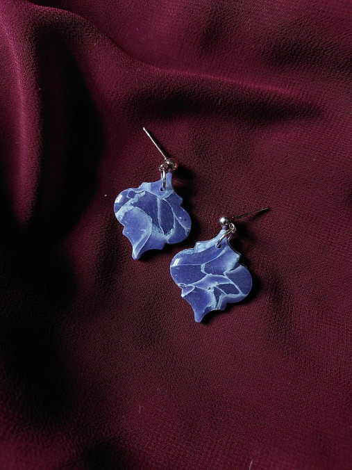 Náušnice - Fialové visiace náušnice ROYAL PURPLE (Brúsený kameň) - 18115012_