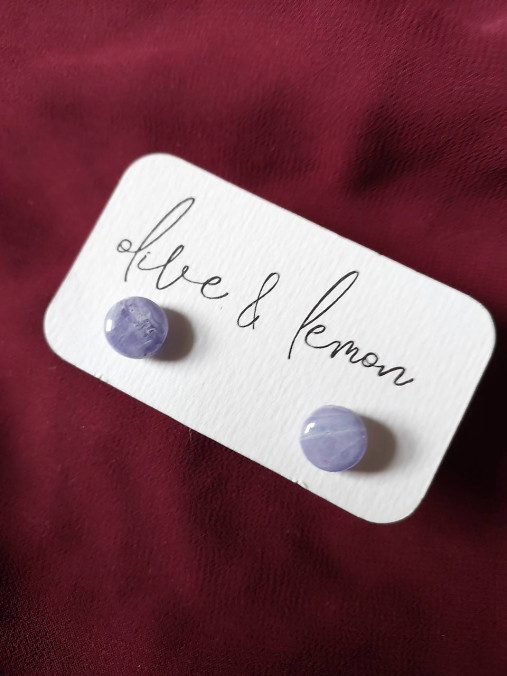 Náušnice - Fialové napichovacie náušnice ROYAL PURPLE (Okrúhle) - 18115018_