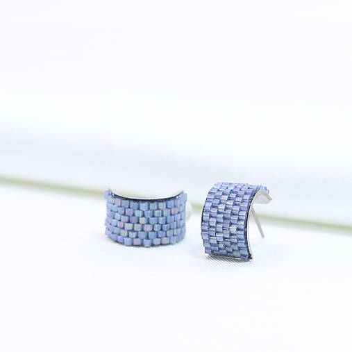 Oblúčikové napichovacie náušnice (Modrá)