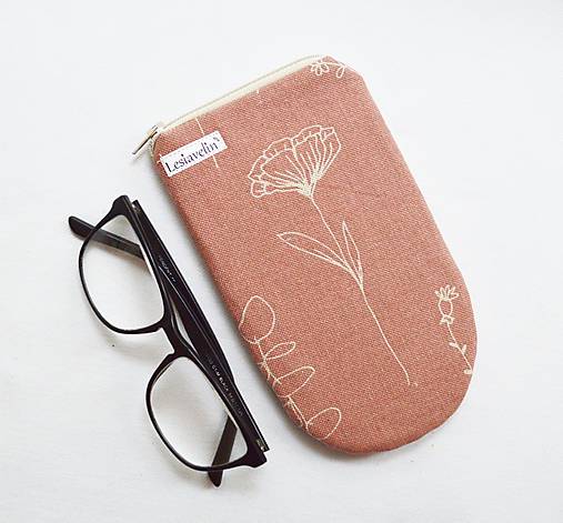 Taštičky - Obal na okuliare - Kvet na ružovej - 18114708_