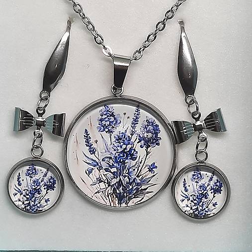 Set-náušnice+náhrdelník LEVANDUĽA