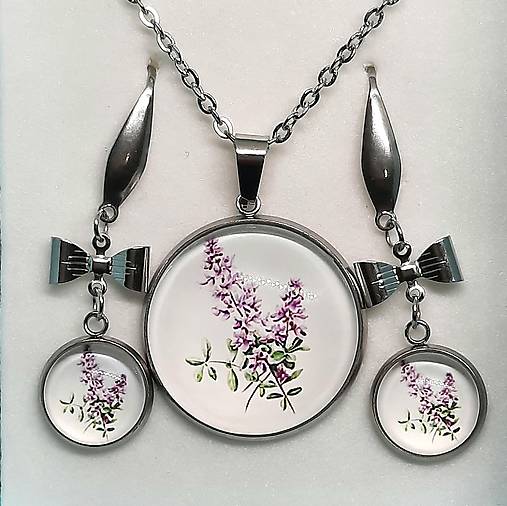 Set-náušnice+náhrdelník LEVANDUĽA