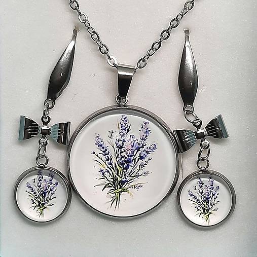 Set-náušnice+náhrdelník LEVANDUĽA