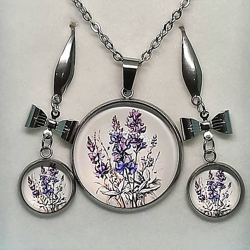 Set-náušnice+náhrdelník LEVANDUĽA