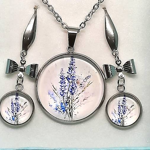 Set-náušnice+náhrdelník LEVANDUĽA