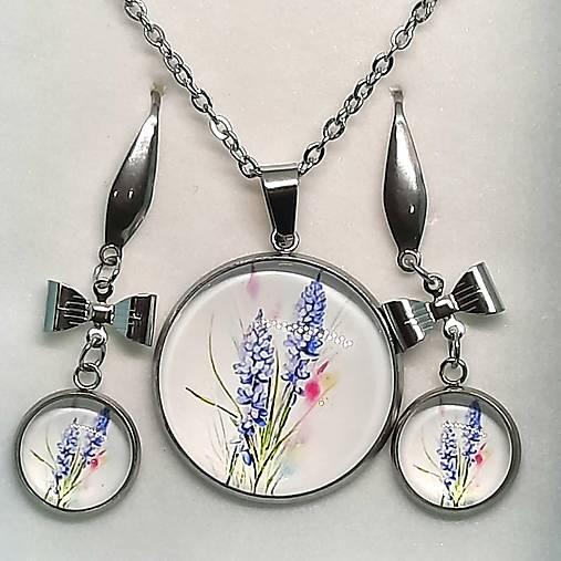Set-náušnice+náhrdelník LEVANDUĽA