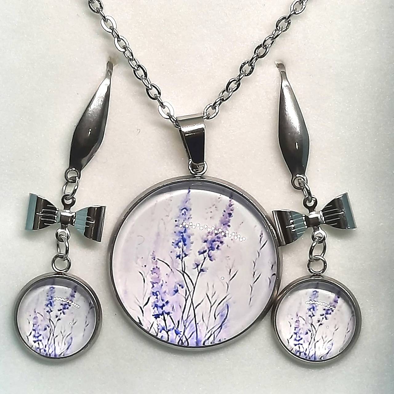 Set-náušnice+náhrdelník LEVANDUĽA