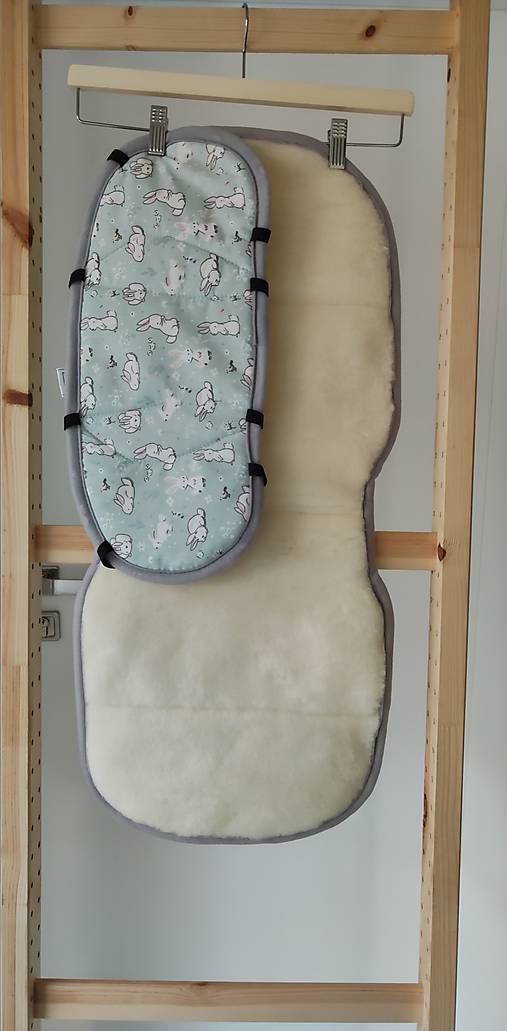 Detský textil - VLNIENKA Podložka do autosedačky Avionaut Maxspace comfort System + 100% Merino TOP SUPER WASH Natural Zajko Mint - 18114400_