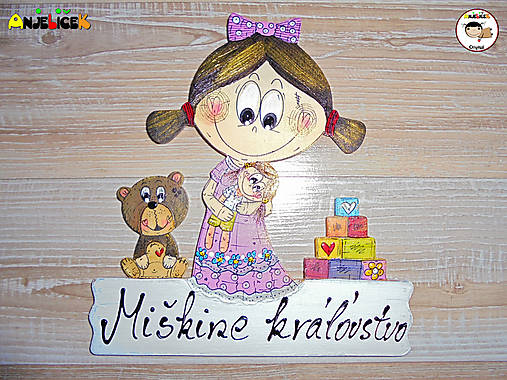 Tabuľky - Menovka na dvere - dievča - 18115644_