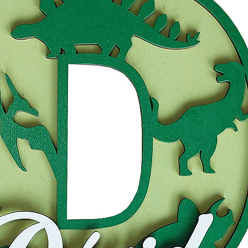 3D písmeno s menom zdobené dinosaurami
