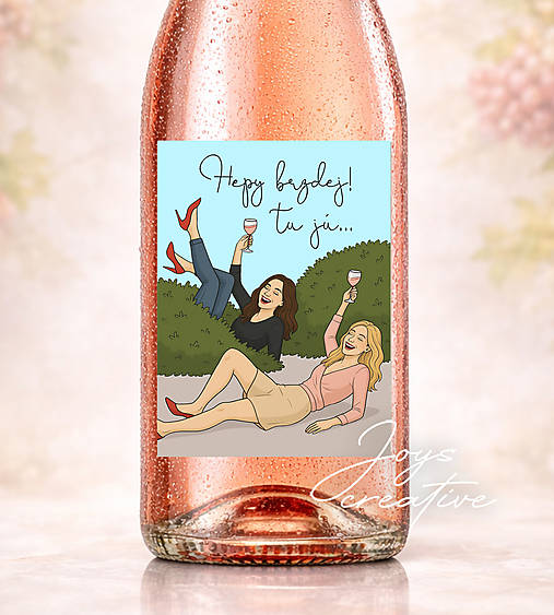 Vtipná samolepiaca etiketa na víno hepy brzdej