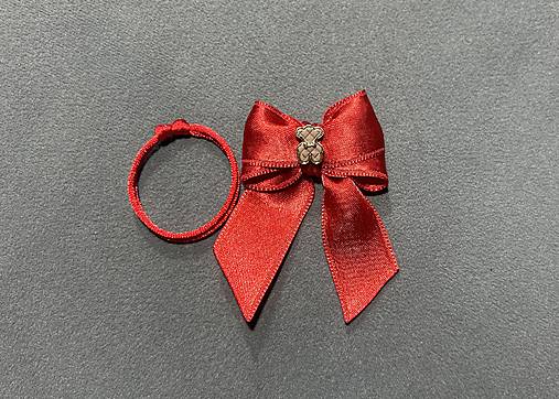 Set proti urieknutiu pre bábätko - mašlička na kočík/vajíčko s béžovo-zlatým mackom + náramok