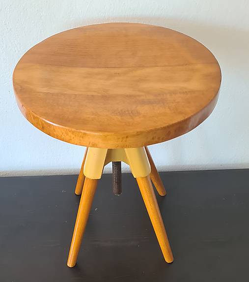 Nábytok - Retro buková stolička ku klavíru, 70 roky - 18114574_