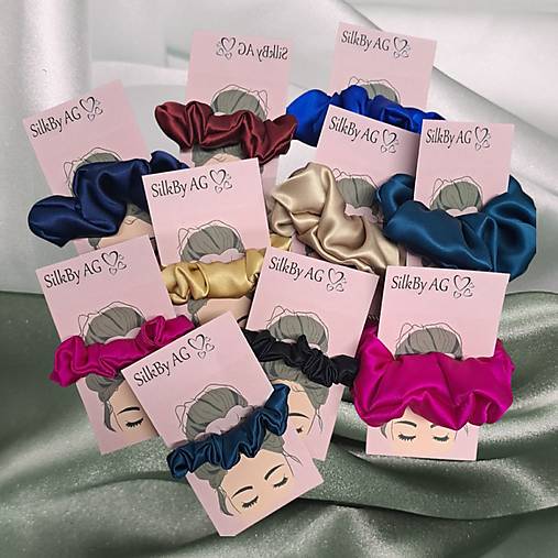 Hodvábna gumička do vlasov - pravý hodváb SilkByAG (Mentolová malá S)