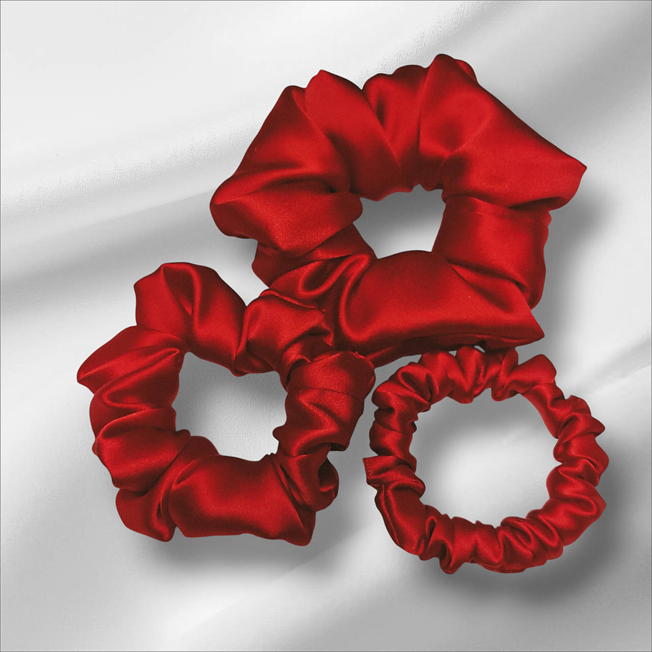 Hodvábna gumička do vlasov - pravý hodváb SilkByAG (Červená malá S)