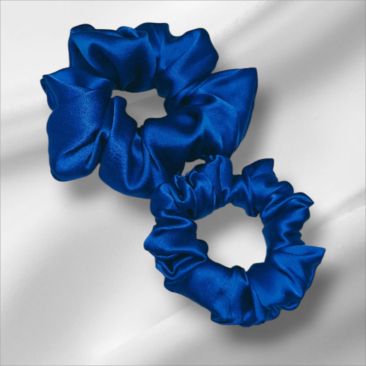 Hodvábna gumička do vlasov - pravý hodváb SilkByAG (Kráľovská modrá stredná M)