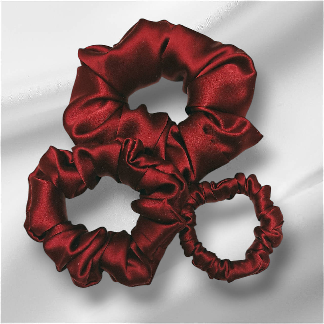 Hodvábna gumička do vlasov - pravý hodváb SilkByAG (Bordó veľká L)