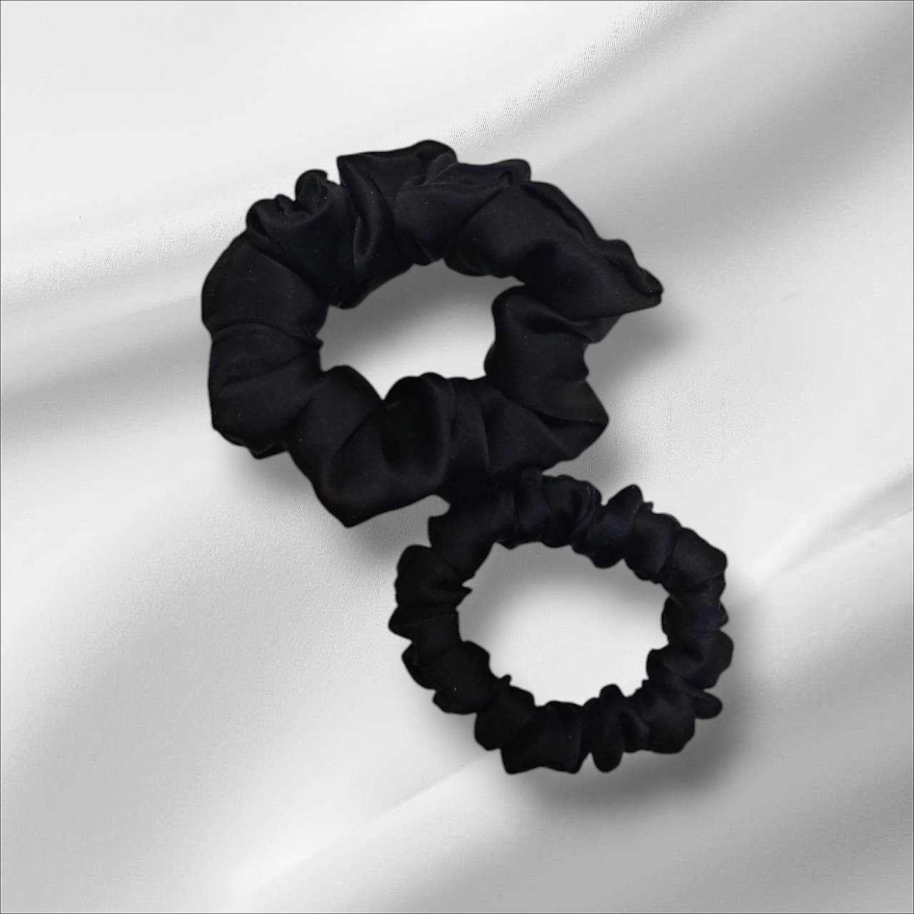 Hodvábna gumička do vlasov - pravý hodváb SilkByAG (Čierna malá S)