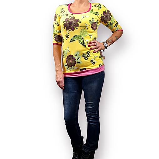 Tričko 3/4 rukáv žluté