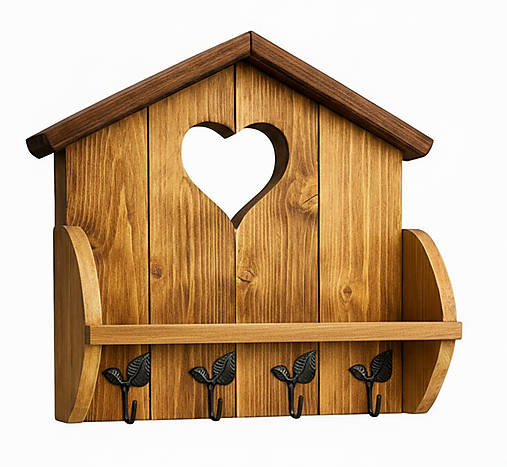 Nábytok - Ozdobná polica s vešiakmi - 18115007_