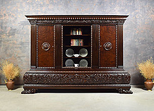 Nábytok - KNIŽNICA - Vitrina so sklom - 1920/1930 - 18113940_