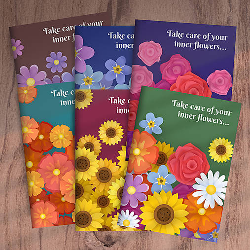Papiernictvo - Floral Gentle slovníček - Take care of your inner flowers - 18114331_